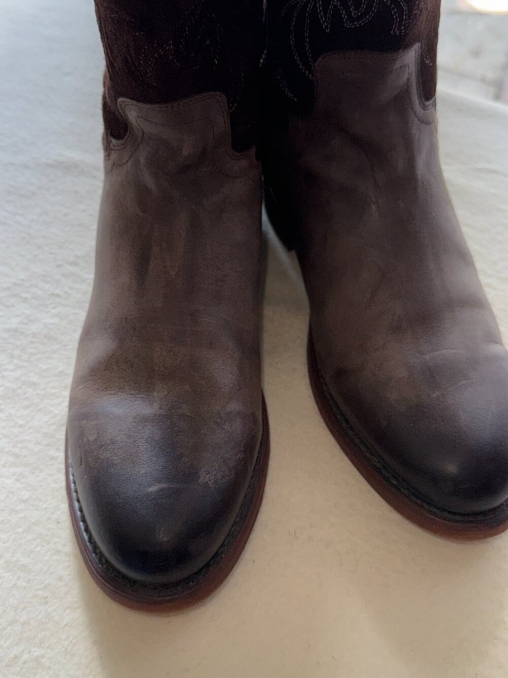 Reba Justin Boots Women's Western Anthem Boots Dark Brown Leather Suede Size 8 - Picture 12 of 14